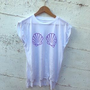 Mermaid shell bra T-shirt